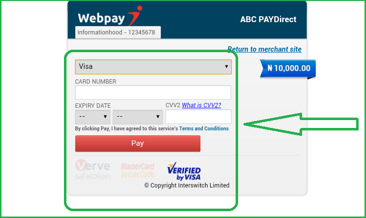 ABC Motors Online Booking payment details page