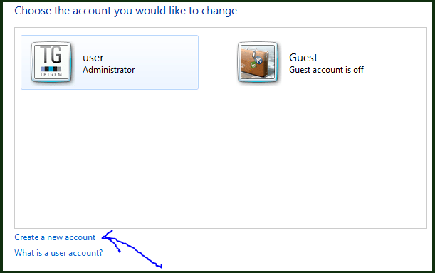 create new user account on your windows computer