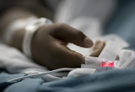 Sick person in hospital