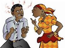 Fighting husband and wife