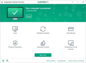 Kaspersky internet security software