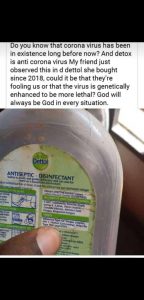 Anti-coronavirus dettol