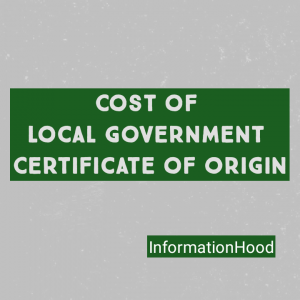 Local government certificate of origin cost